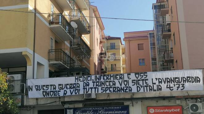 messaggio ultras catanzaro per operatori sanitari pugliese