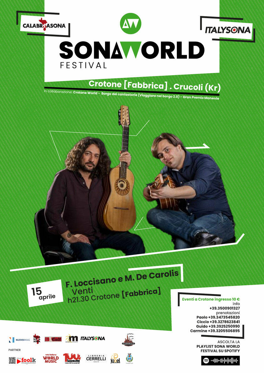 Le chitarre battenti di Loccisano-De Carolis al “Sona World Festival” di Crotone