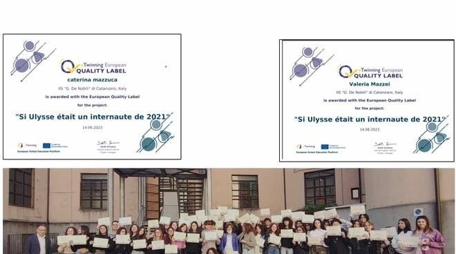 Nuovo riconoscimento a livello europeo all’Istituto d’Istruzione “Giovanna De Nobili” di Catanzaro