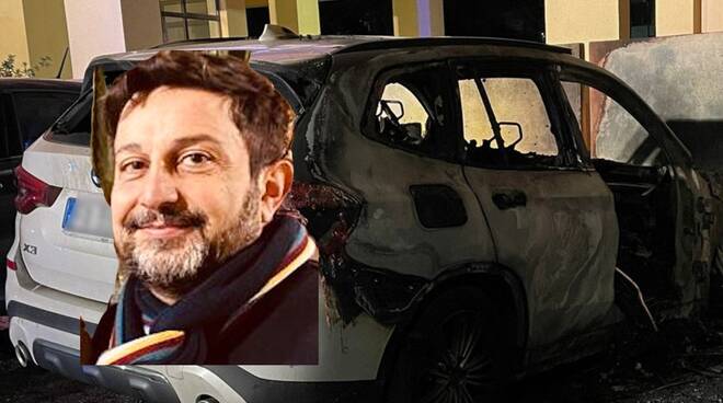 Avvocato Giuseppe Albanese auto a fuoco